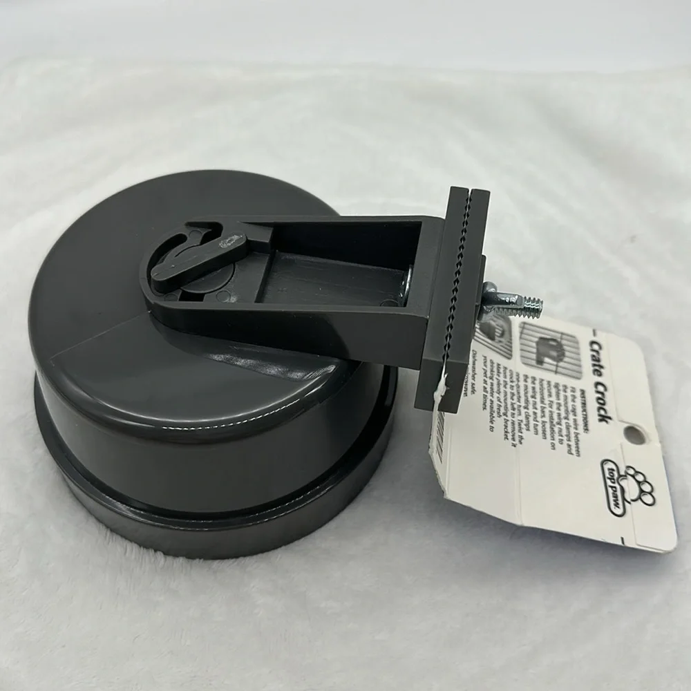 Top Paw Crate Crock Feeding/Water Bowl 20fl ounces Color Dark Gray